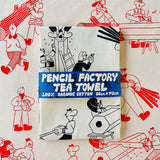 YUK FUN Pencil Factory Tea Towel