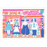 YUK FUN Happy Shoppers Riso Art Print