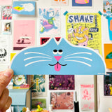 YUK FUN Blue Cat Sticker