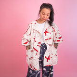 YUK FUN Artist Jacket with nice big pockets, handmade and screen printed in the UK