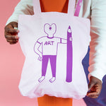 Cute Art tote bag handprinted by YUK FUN