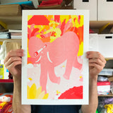 YUK FUN Elephant Helper Riso Print