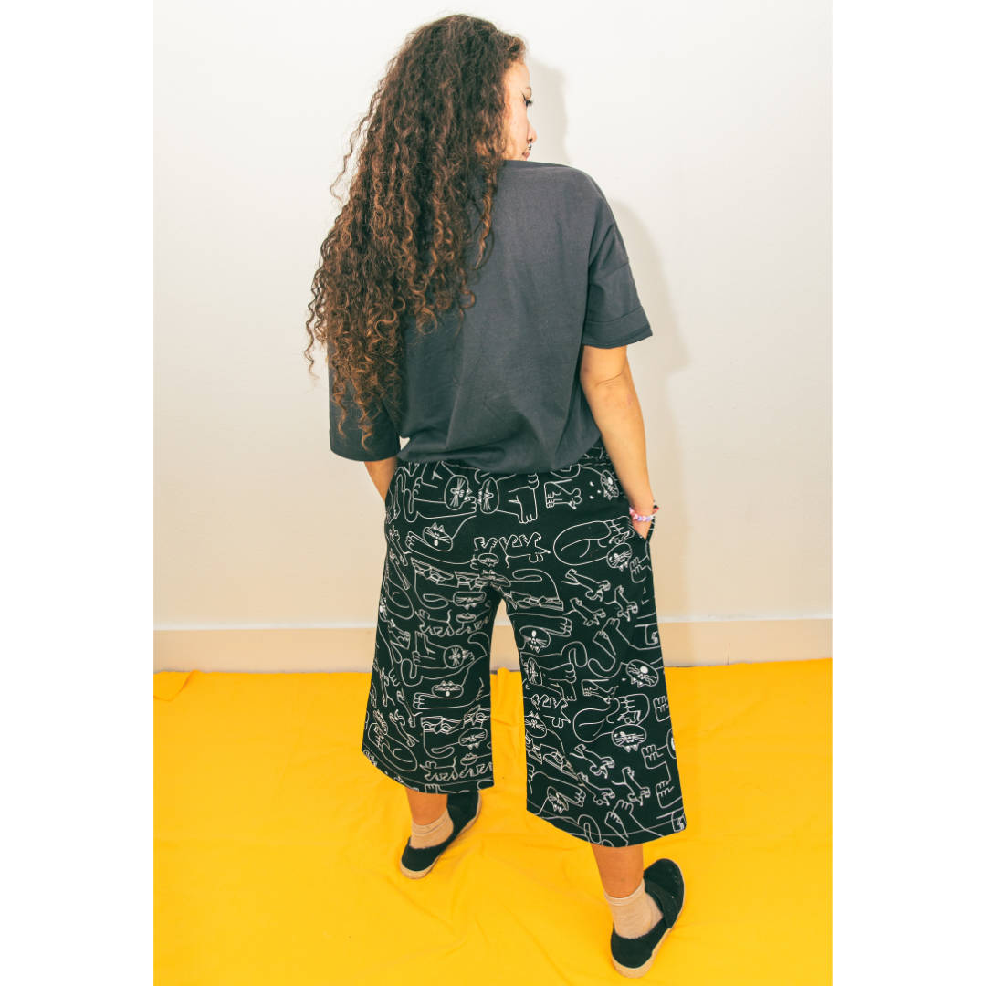 Awesome trousers covered in cats by independent label YUK FUN
