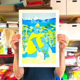 YUK FUN Tree Planter Riso Print