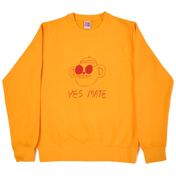 Yes Mate Sweatshirt.AND No Mate sweatshirt by indie label YUK FUN