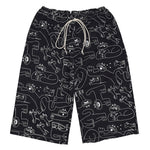 Black & white cat trousers made from 100% organic cotton and hand printed by independent label YUK FUN