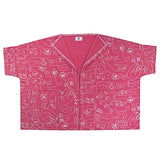 Pink cat pattern boxy jacket ethically made in the UK by YUK FUN