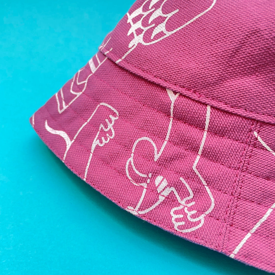 YUK FUN Bucket Hat - Pink Dora Print
