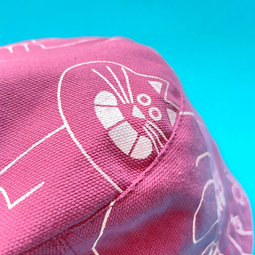 YUK FUN Bucket Hat - Pink Dora Print