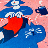 YUK FUN Knitting Time Riso Art Print