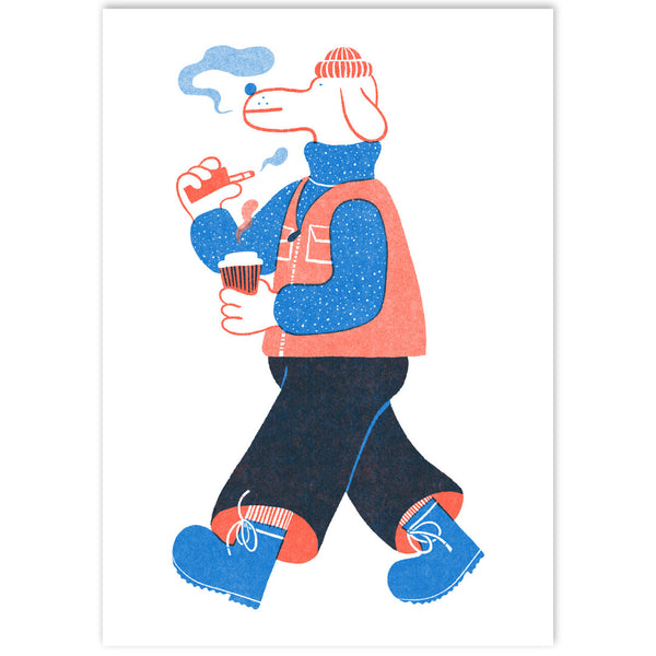 YUK FUN Strolling Riso Art Print