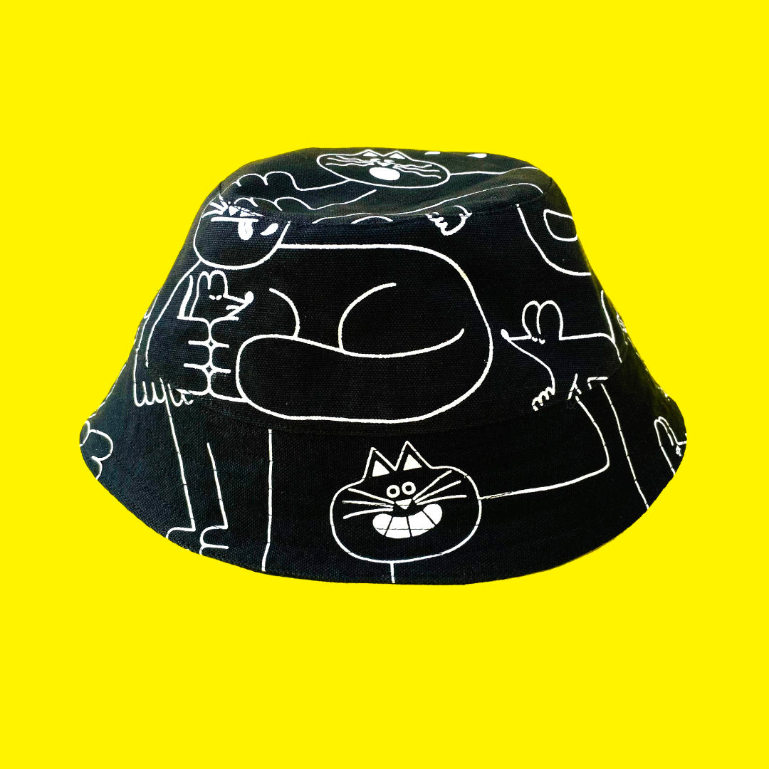 YUK FUN Black Dora Bucket Hat