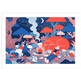 YUK FUN Cat Camp Riso Art Print