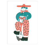 YUK FUN Digging Riso Art Print
