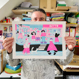 YUK FUN On The Street Riso Print