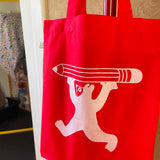 Misprinted Pencil Person tote bag - Silver