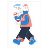 YUK FUN Strolling Riso Art Print