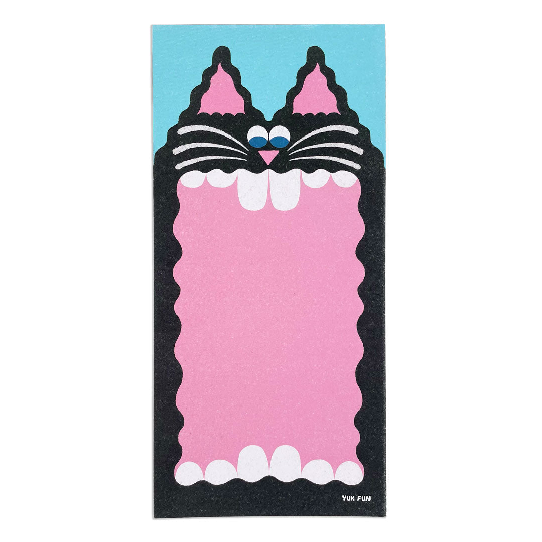 Black cat notepad with a big mouth designed by YUK FUN