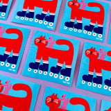 YUK FUN Rollerskating Cat Sticker