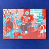 YUK FUN Christmas Cards Aqua & Red