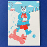 YUK FUN Christmas Cards Aqua & Red