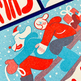 YUK FUN Christmas Cards Aqua & Red