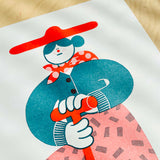 YUK FUN Digging Riso Art Print