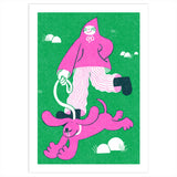 YUK FUN Walkies Riso Art Print