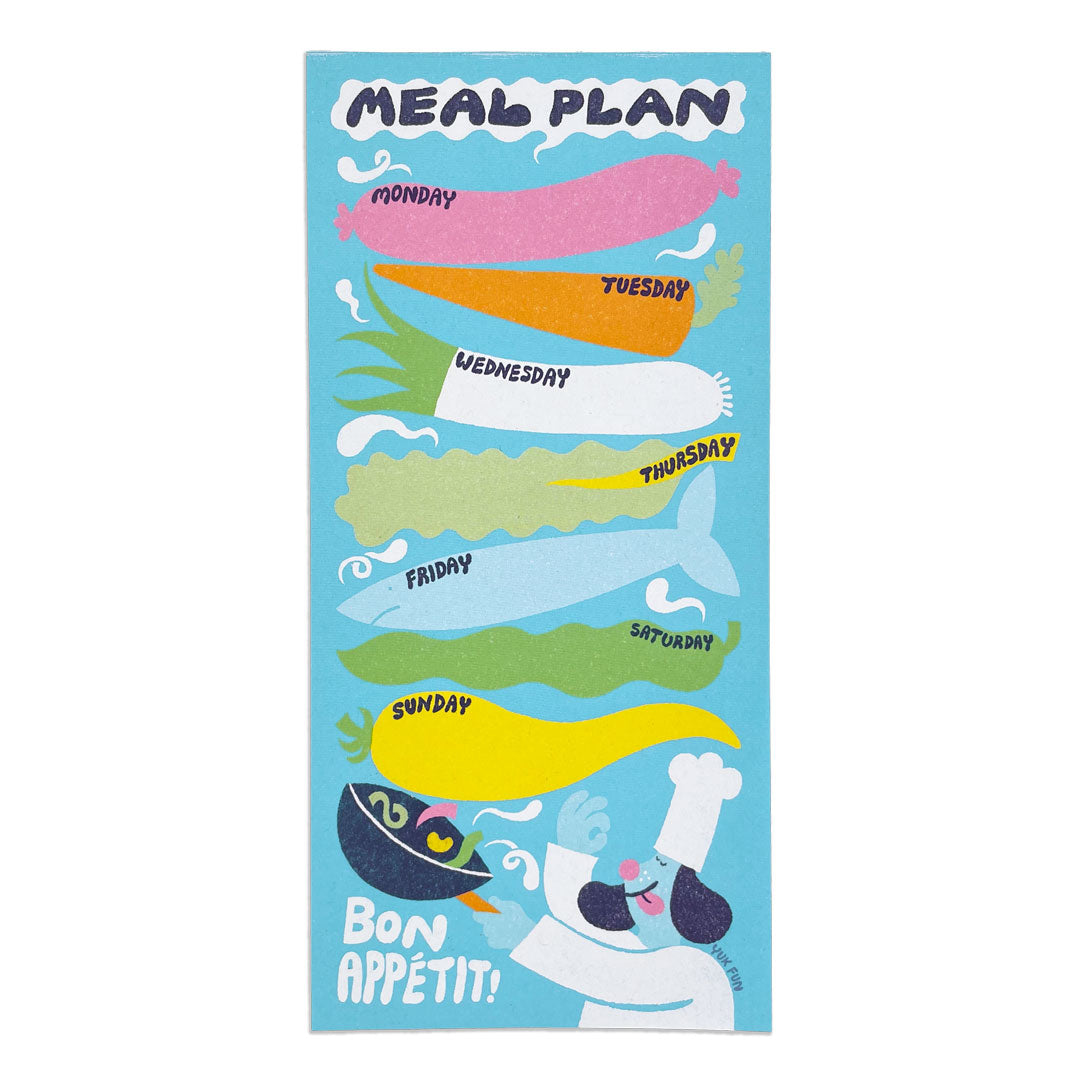 Cute illustrated meal planner notepad designed by YUK FUN