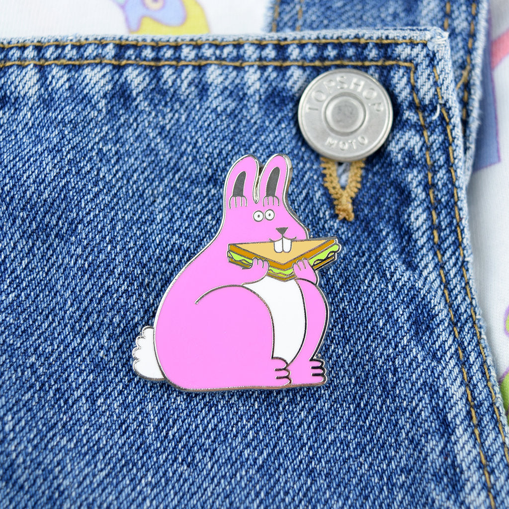 YUK FUN Sandwich Bunny Enamel Pin