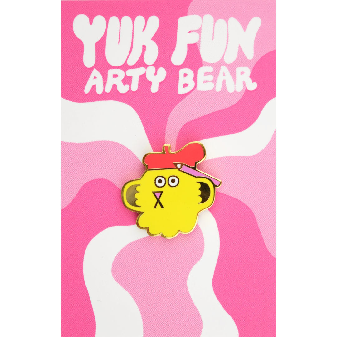 YUK FUN Arty Bear Enamel Pin