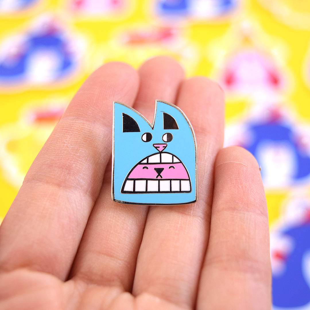 Quirky Bear Face Enamel Pin by YUK FUN