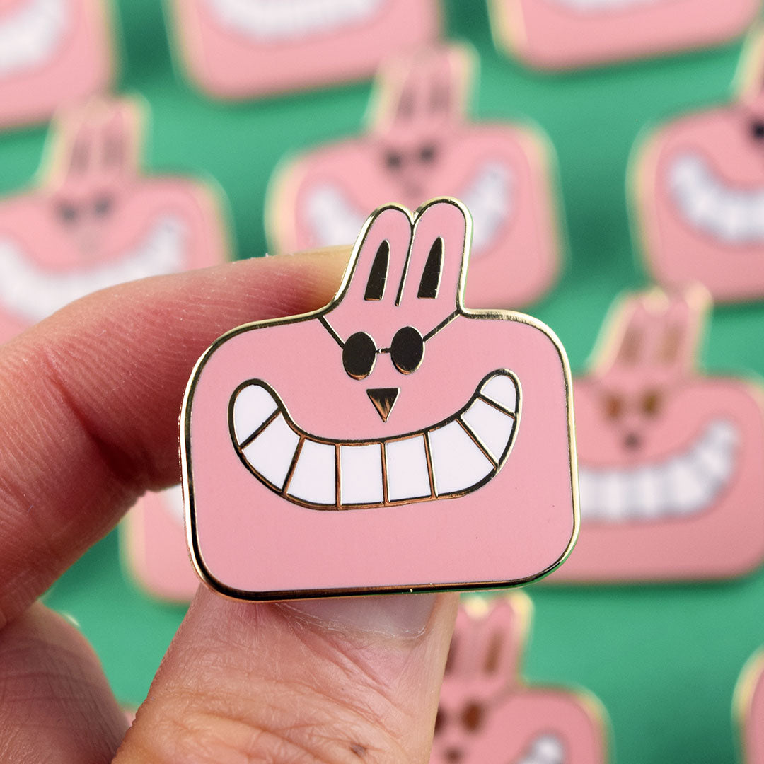 Cheeky chappy happy peach face Enamel Pin by YUK FUN