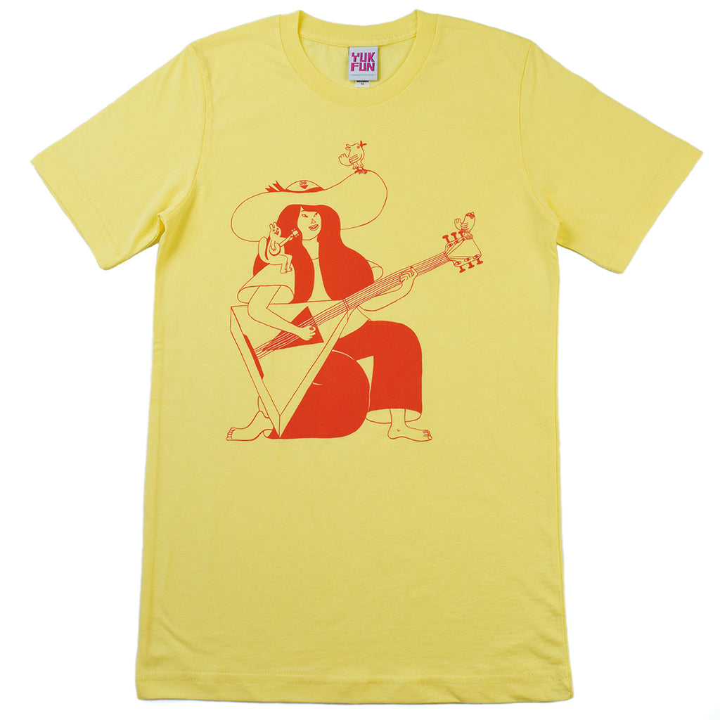Rad female guitarist T-shirt from indie label YUK FUN