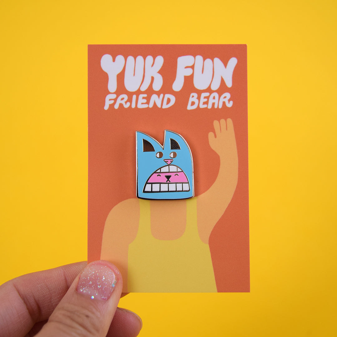 Weird Bear Face Enamel Pin by YUK FUN