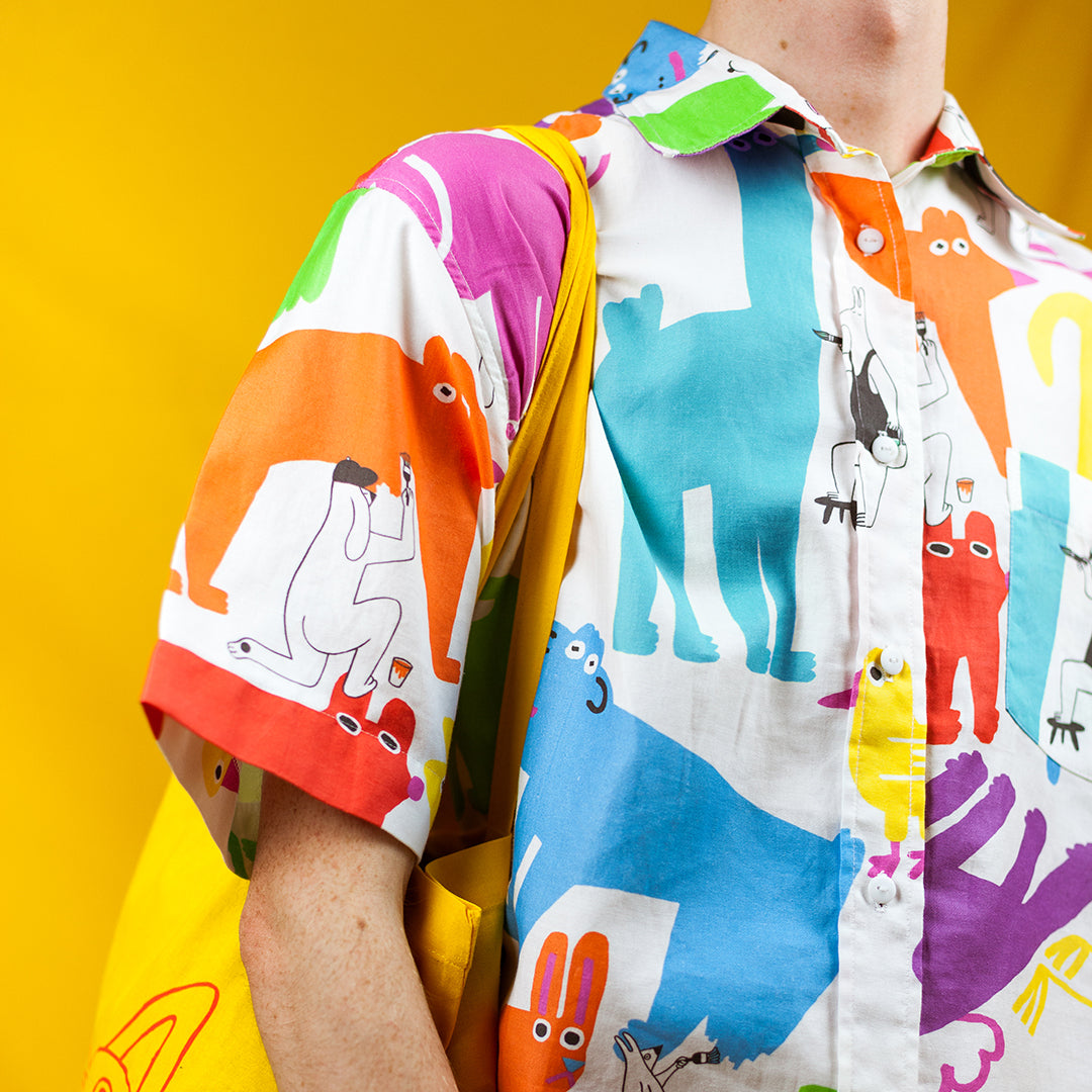 Awesome crazy colourful mens shirt by indie label YUK FUN