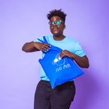 No Mate screen printed blue tote bag by YUK FUN