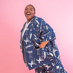 Awesome all over print denim Artist Jacket by illustration duo YUK FUN