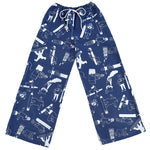 All over print denim trousers ethically made from sustainable 100% organic fabric by illustration duo YUK FUN