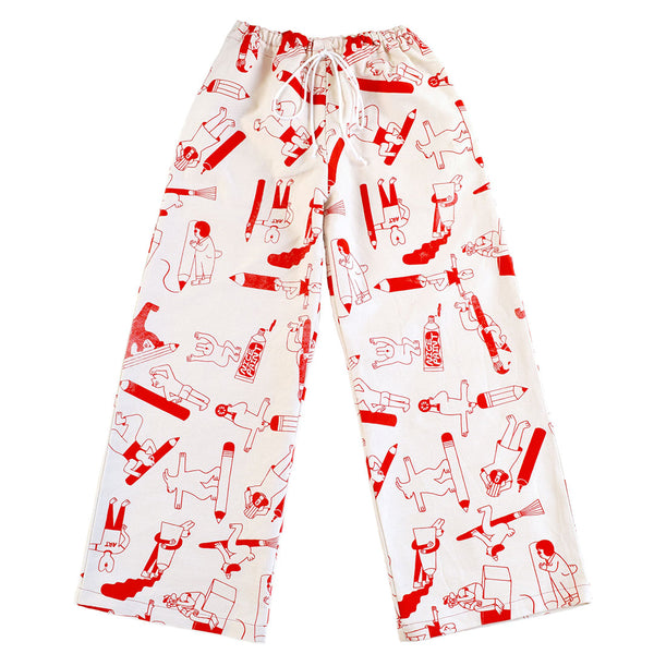 All over print trousers ethically made in the UK from sustainable 100% organic fabric by YUK FUN