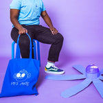 Yes Mate screen printed blue tote bag by YUK FUN