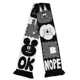 YUK FUN Chit Chat Scarf - Black & White