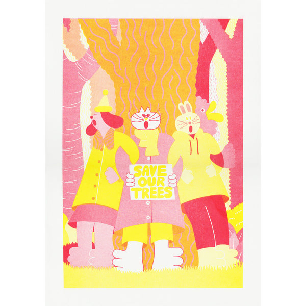 YUK FUN Forest Friends Riso Print