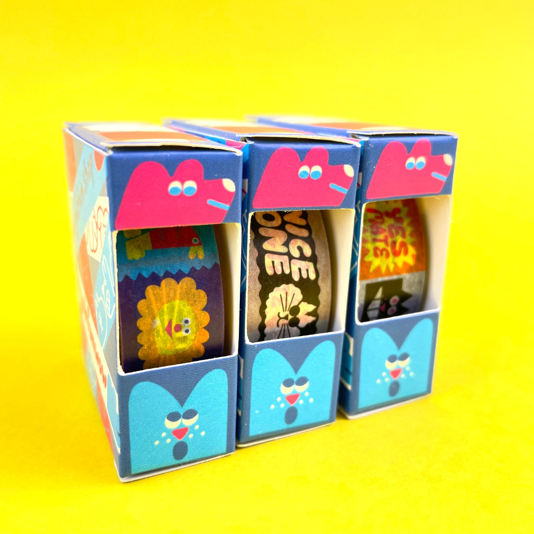 Cute washi tape boxes illustrated by YUK FUN